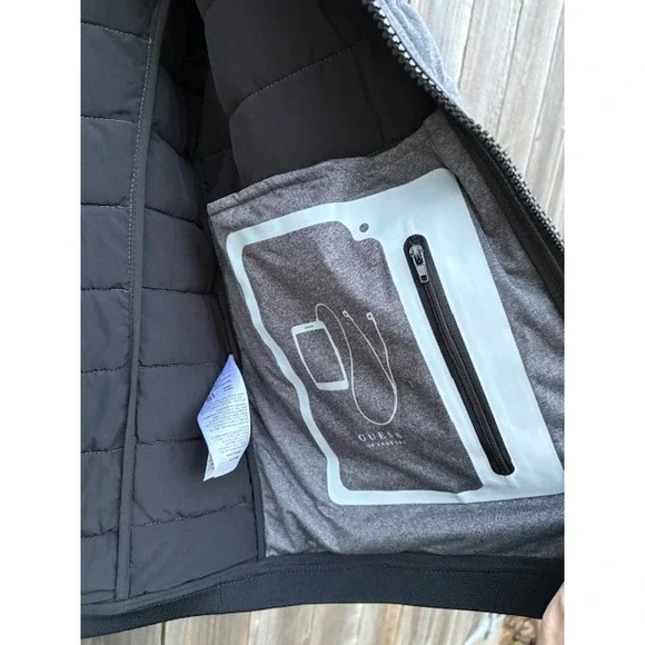 Mens‎ GUESS Grey Quilted Puffer Bomber Jacket Size XL Style MA6S17-3779 - Picture 5 of 6